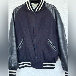 Vintage Deer Root Letterman Varsity Jacket Wool & Leather Sleeves – Size L